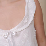 Women's white cotton short nightdress