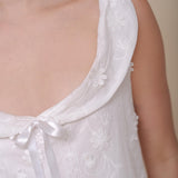 Women's white cotton short nightdress
