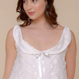 Short Sleepdress in Eyelet Cotton • White